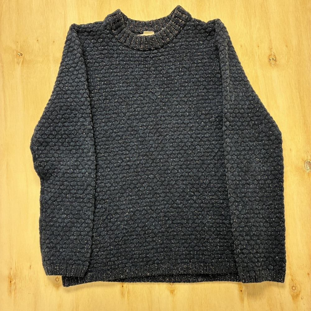 L.O.G.G. Sweater Womens Small Blue Chunky-Knit Crewneck Heavyweight Pullover